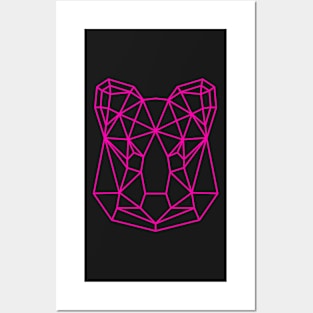 Pink Geometric Quokka Line Art Posters and Art